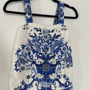 Authentic D&G Girls Kids Dress Blue White W Rhinestones Details Dolce & Gabbana